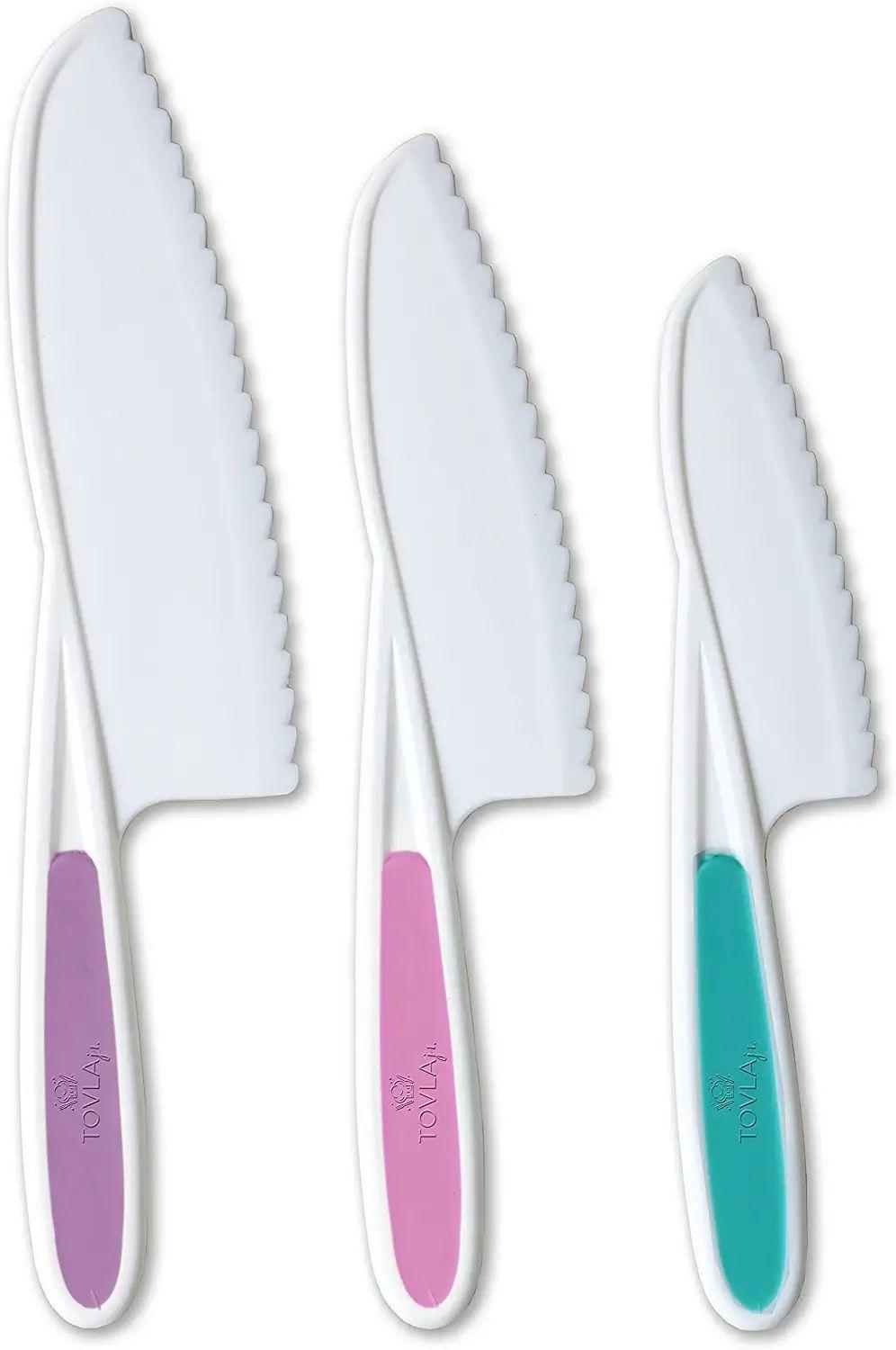 Tovla Jr. Knives for Kids 3-Piece Nylon Kitchen Baking Knife Set